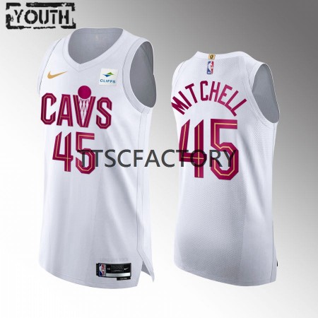 Kinder NBA Cleveland Cavaliers Trikot Donovan Mitchell 45 Nike 2022-23 Association Edition Weiß Swingman
